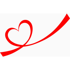 红色七夕爱心丝带