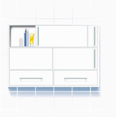 洗手盆上方的柜子矢量图