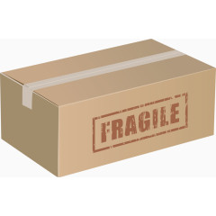 长方体纸箱密封纸箱矢量图