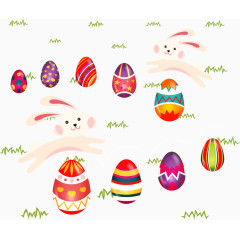 彩色鸡蛋与兔子