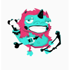 创意彩色小怪兽图