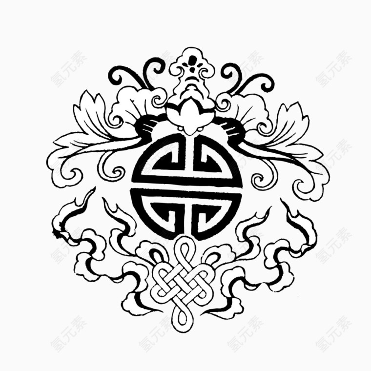 祥云大气古代铜钱矢量素材