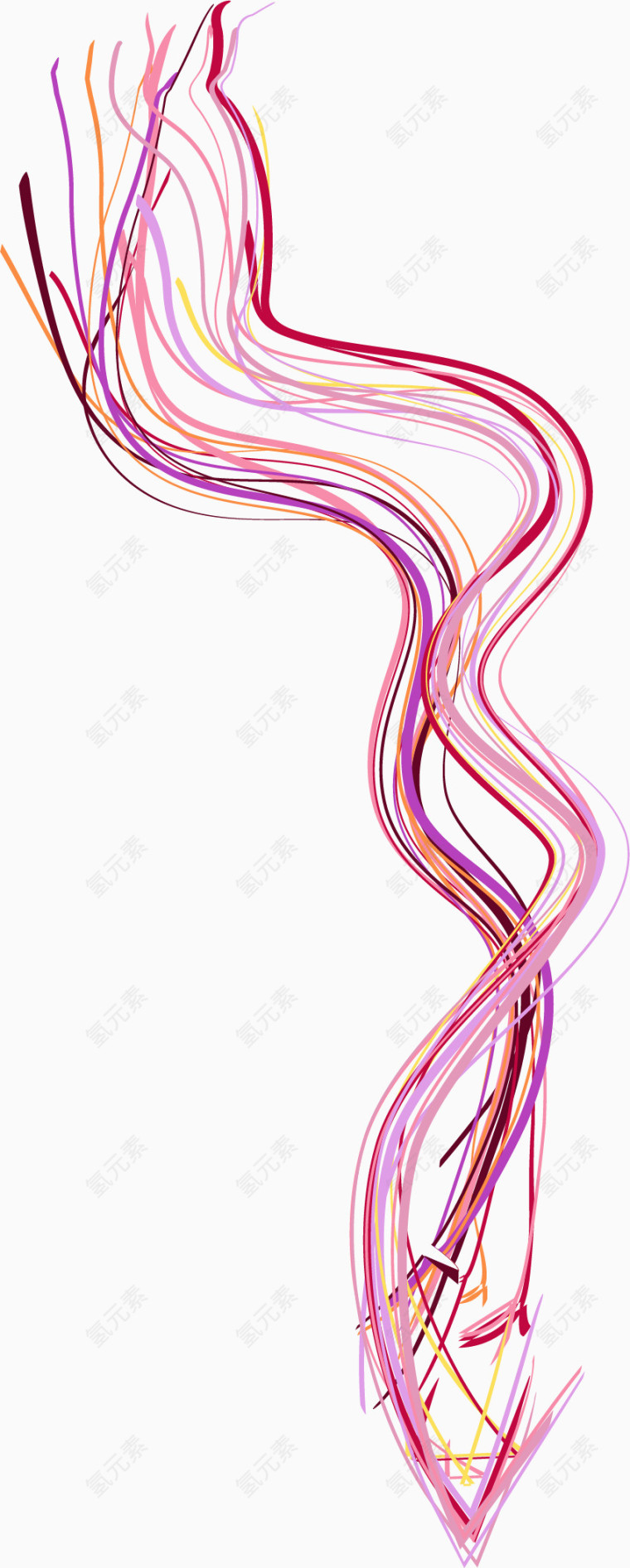 矢量手绘彩色动感丝线