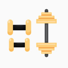 黄色质感锻炼哑铃