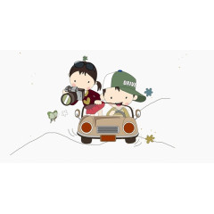 小朋友旅游季元素免抠素材