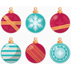 矢量手绘圣诞挂饰