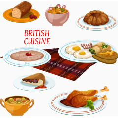 盘子里的矢量美食