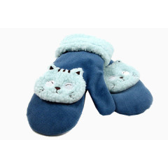 可爱蓝色猫猫手套