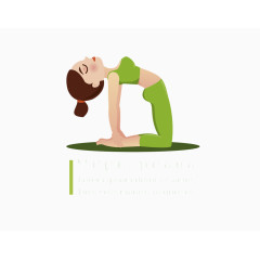 卡通优雅女士练瑜伽素材