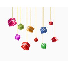 悬挂不同角度礼物盒