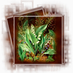 棕色相册图案绿色植物