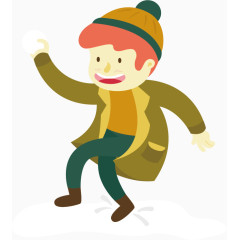 扔雪球的男孩子