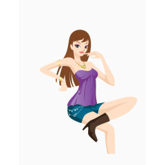 漂亮女孩矢量图