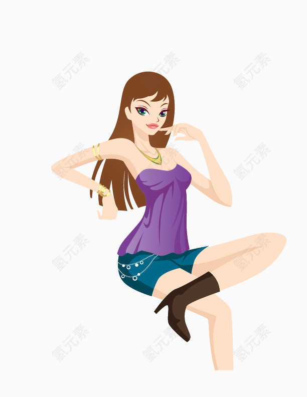 漂亮女孩矢量图