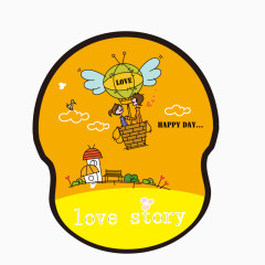 卡通房子鼠标垫