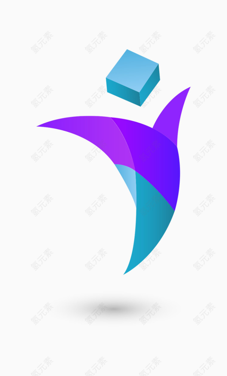 矢量 卡通手绘 蓝紫组合