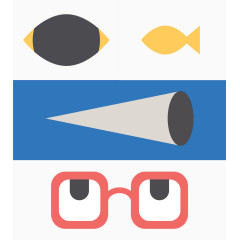 创意扁平眼镜几何