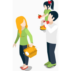 有爱的一家人矢量