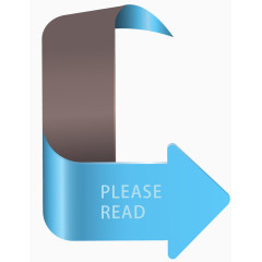 矢量手绘蓝色直角箭头标签