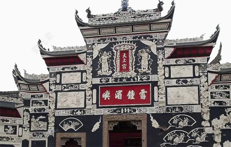 黑白古建筑殿堂