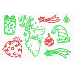 矢量霓虹圣诞元素