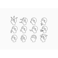 生病的人多种形象图
