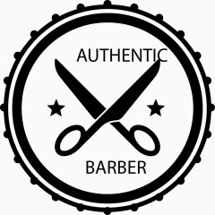 黑色美发店标签矢量素材