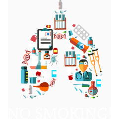 矢量肺部医疗用品