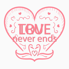 粉色天鹅与爱心贺卡