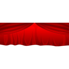 矢量手绘红色帷幕