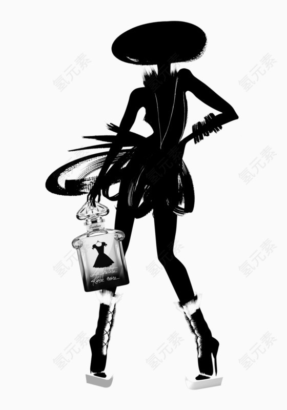 摩登女孩剪影