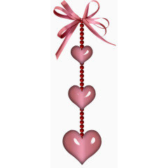 卡通手绘心形蝴蝶结链子