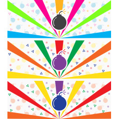 可爱彩色炸弹矢量图