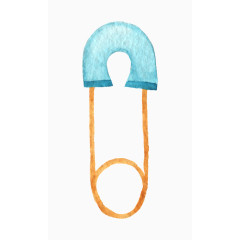 蓝色水彩曲别针