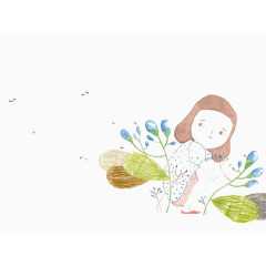 手绘女孩绘本