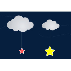 云朵星星装饰素材