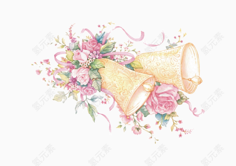 彩色唯美浪漫铃铛花卉