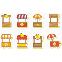 矢量饮料售卖摊位