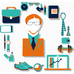 扁平化时尚服装素材