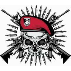 矢量红色帽子骷髅