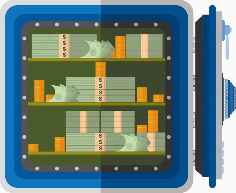 矢量卡通保险箱