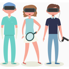 三个虚拟体验用户