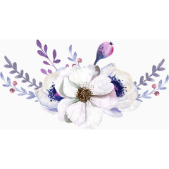 清新淡雅水彩花朵图案