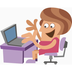 办公室女孩矢量图