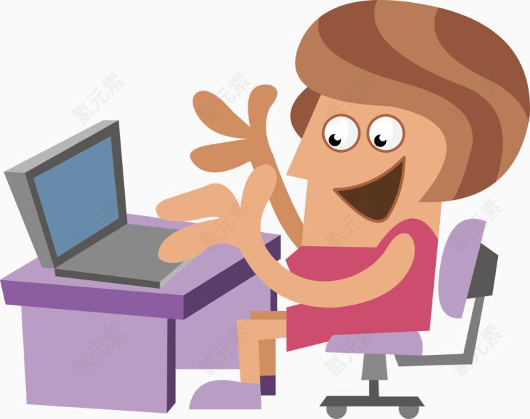 办公室女孩矢量图