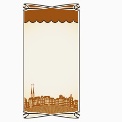 背景元素 卡通  城市剪影 文案背景元素