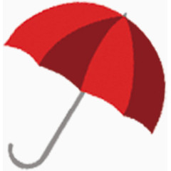 红色，雨伞
