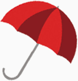红色，雨伞