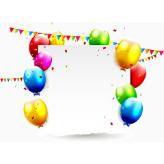 生日气球贺卡矢量