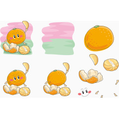 矢量橙子橙子片表情